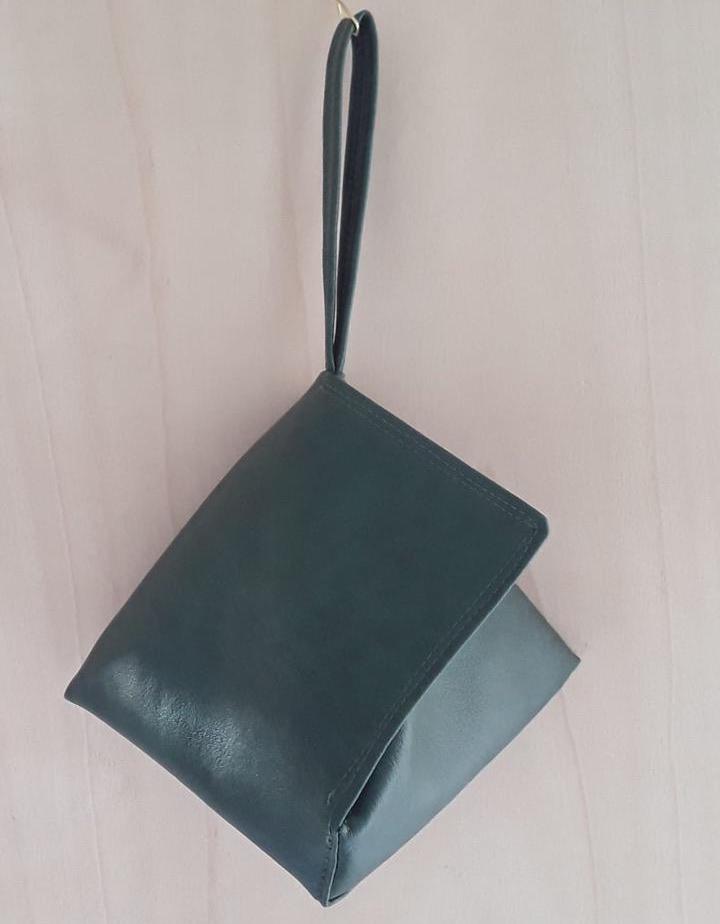 Handbag Donna: Pochette Da Polso Verde in Pelle Fatta a Mano, Borsetta Da Polso, Unique Italian Purse