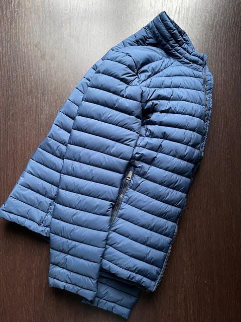 BOMBER Trapuntato Ecodown® Giacca Imbottita | Chiusura Zip, 2 Tasche, Vestibilità Regolare, Misura 56 in Microfibra Avio