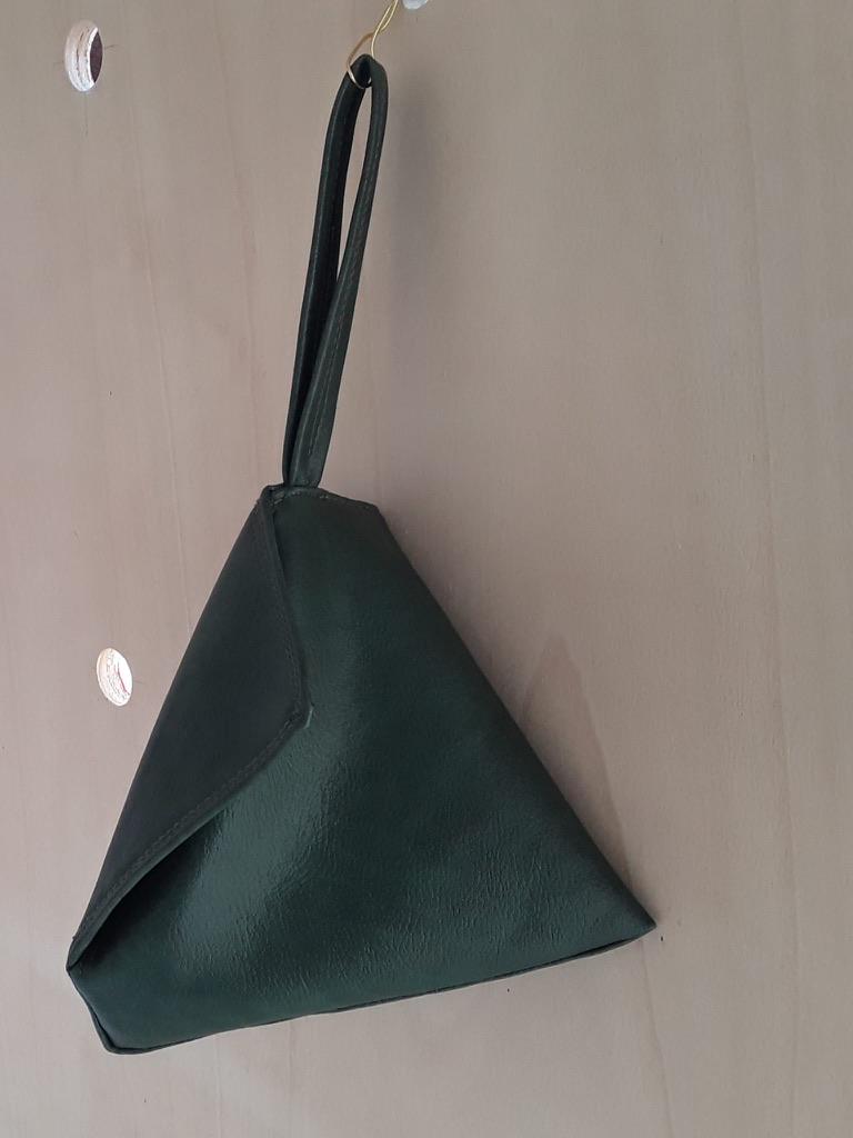 Handbag Donna: Pochette Da Polso Verde in Pelle Fatta a Mano, Borsetta Da Polso, Unique Italian Purse