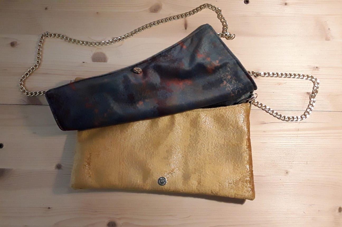 Handmade Italian Leather and Velvet Purse - Personalizable Clutch, Iconic Sling Bag and Tote Bag - Elegant and Versatile, Perfect Gift