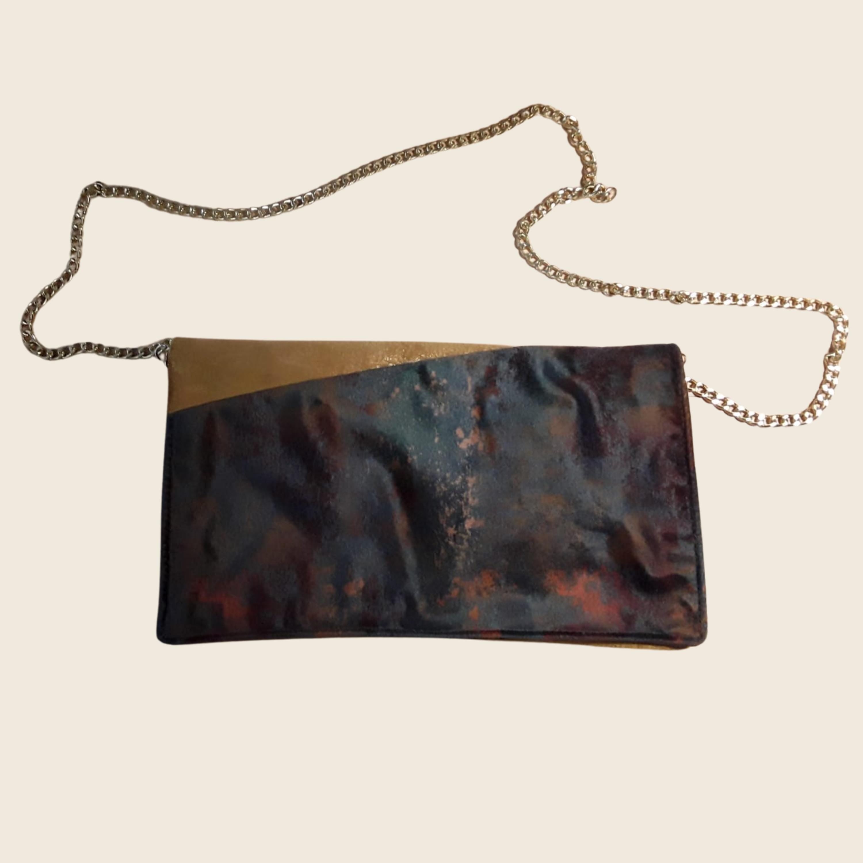 Handmade Italian Leather and Velvet Purse - Personalizable Clutch, Iconic Sling Bag and Tote Bag - Elegant and Versatile, Perfect Gift