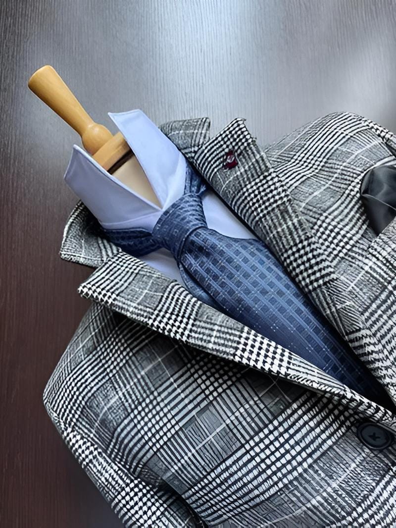 Cappotto Principe di Galles Grigio in Lana - Eleganza e Stile - Taglie 48 & 54 - Giacca da Uomo Fashion