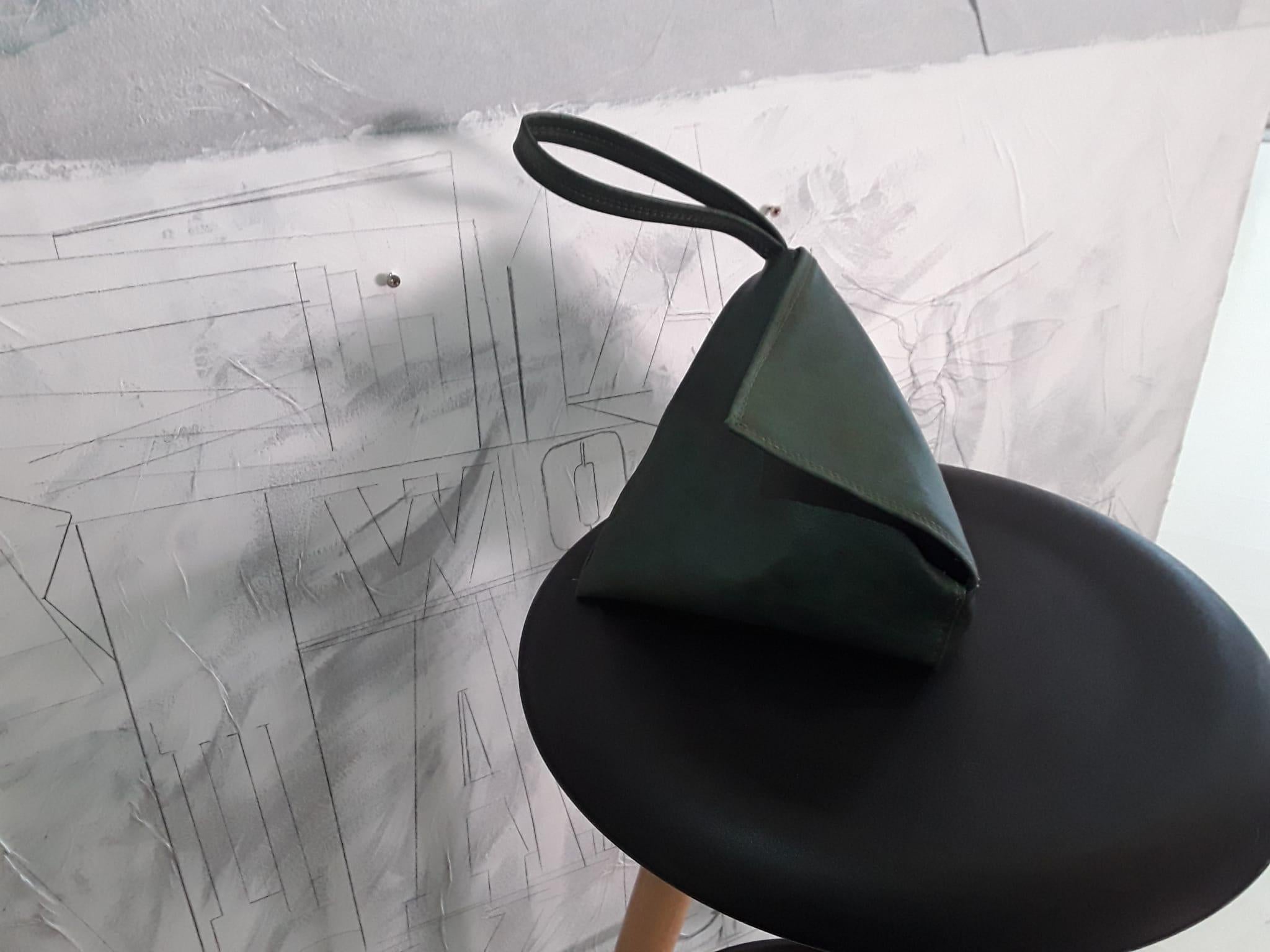 Handbag Donna: Pochette Da Polso Verde in Pelle Fatta a Mano, Borsetta Da Polso, Unique Italian Purse