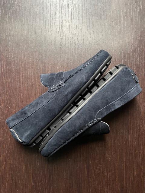 Mocassino Car Blu Navy in Pelle Scamosciata, Scarpe da Uomo, Calzatura Regolare, Comfort e Stile, Misura 43