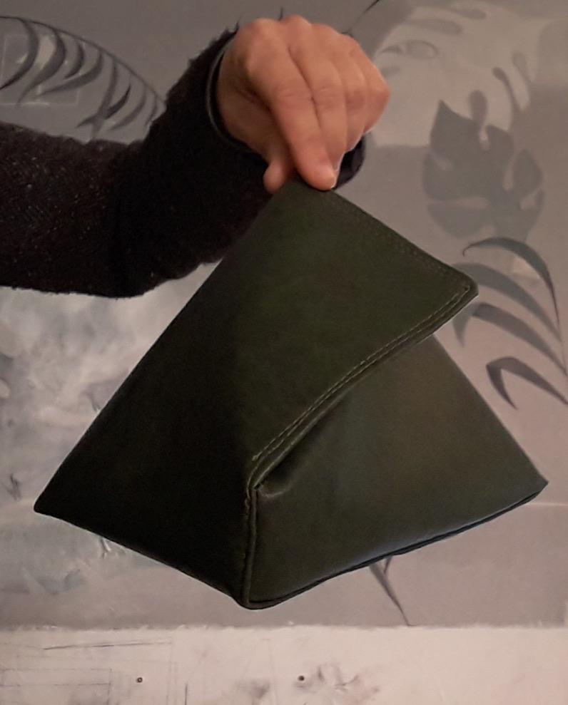 Handbag Donna: Pochette Da Polso Verde in Pelle Fatta a Mano, Borsetta Da Polso, Unique Italian Purse