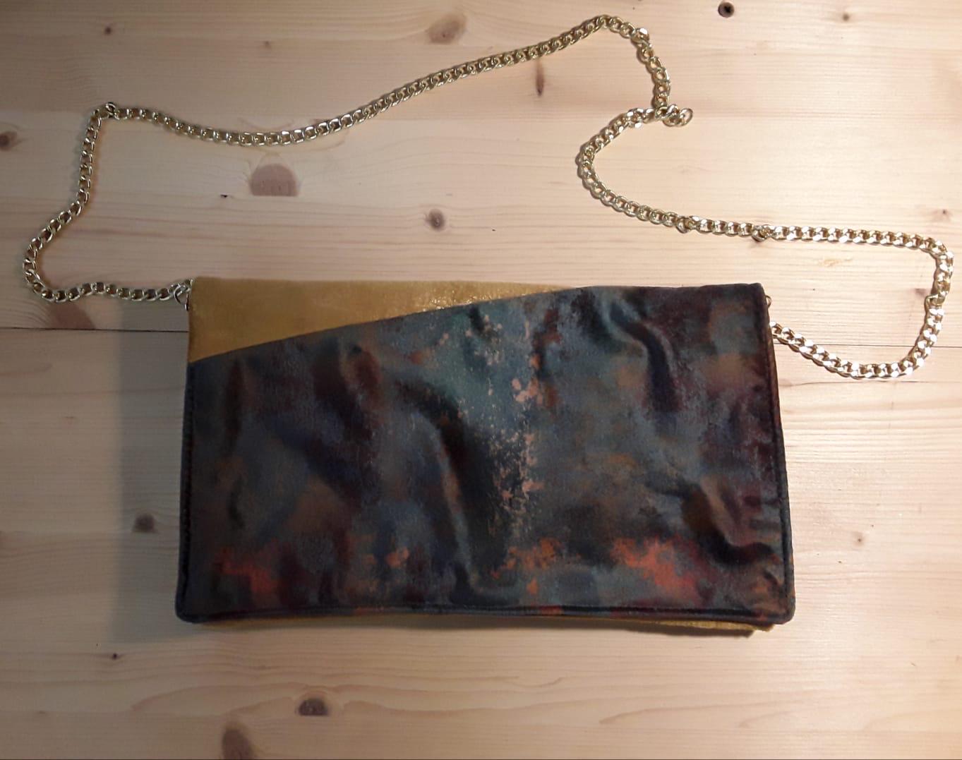 Handmade Italian Leather and Velvet Purse - Personalizable Clutch, Iconic Sling Bag and Tote Bag - Elegant and Versatile, Perfect Gift